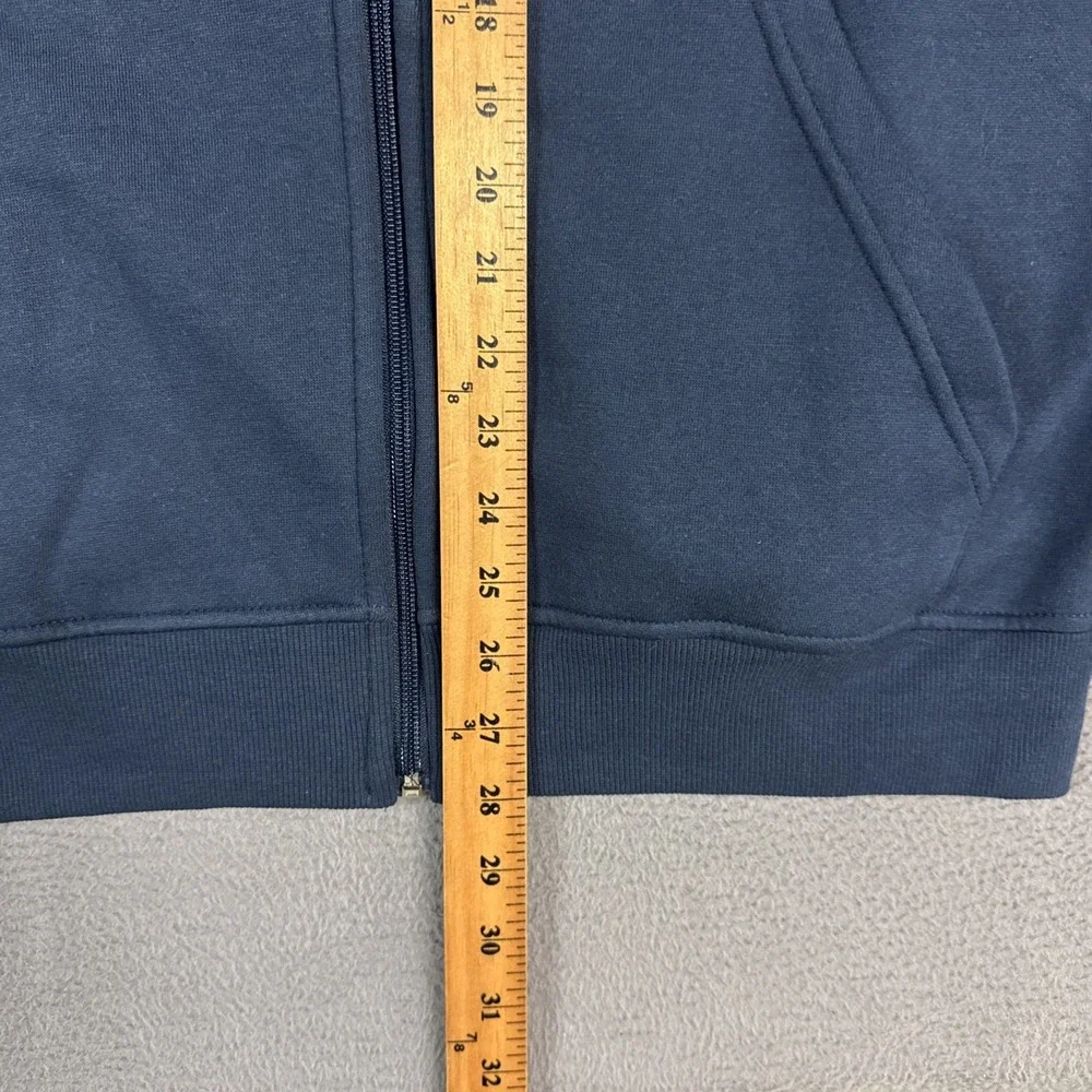 True Religion Full Zip Hoodie Mens Medium Blue Metallic Buddha Sweatshirt NWT